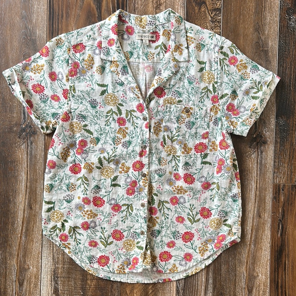 Toad&Co Cream Notched Colla Button Down Shirt